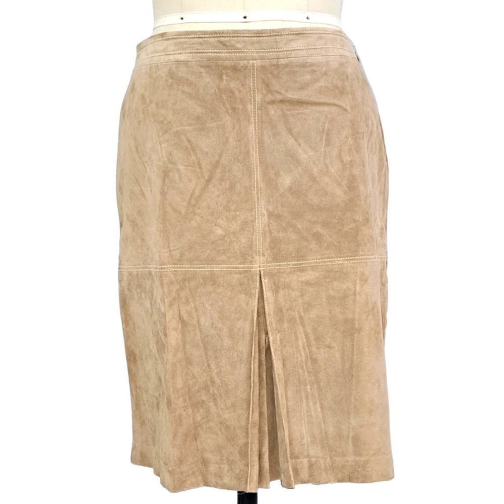 Ann Taylor 100% Suede Leather Pencil skirt size 10p